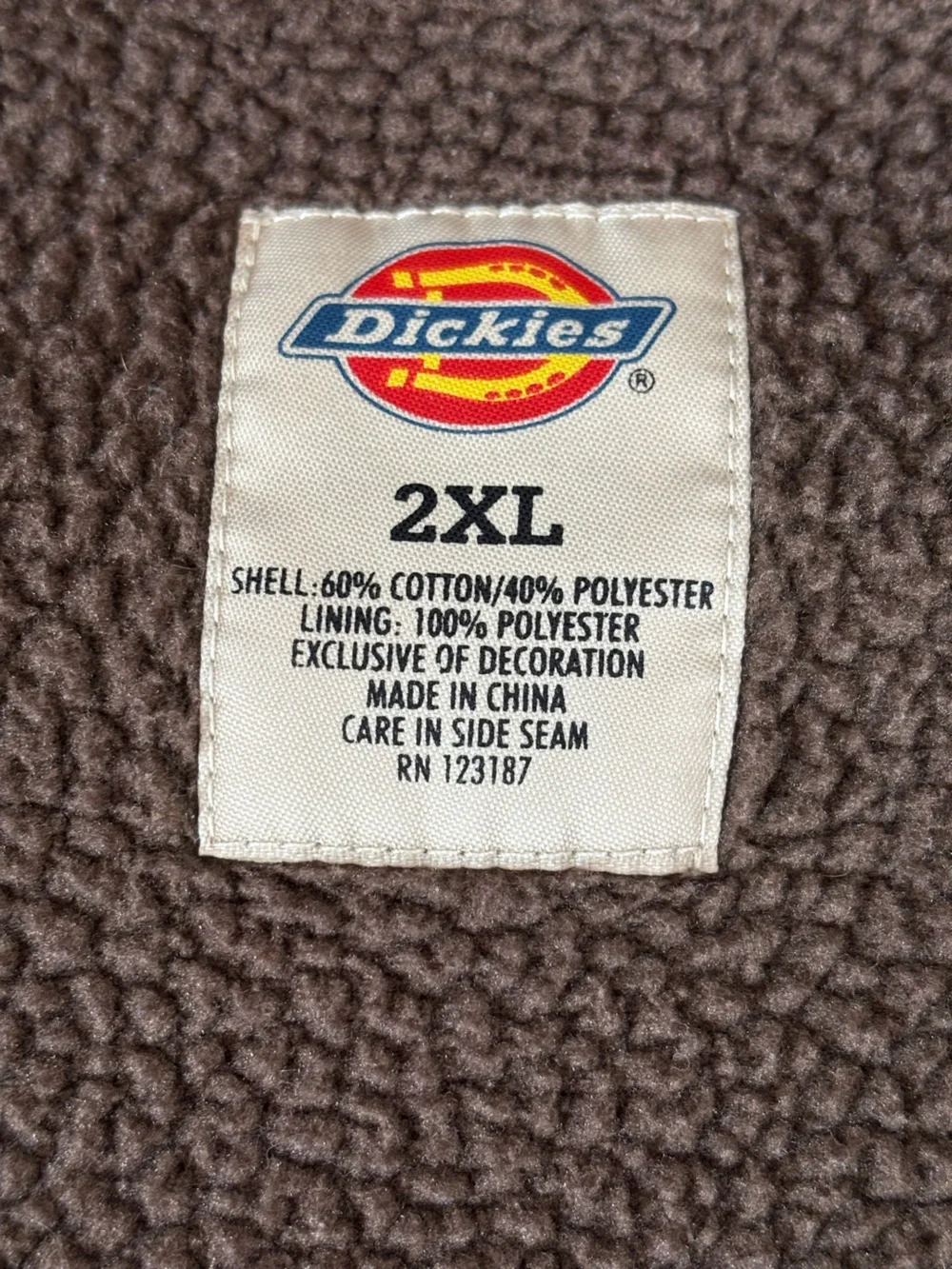 2XL Dickies Men’s Zip-Up Hooded Sweater Jacket in Tan Brown